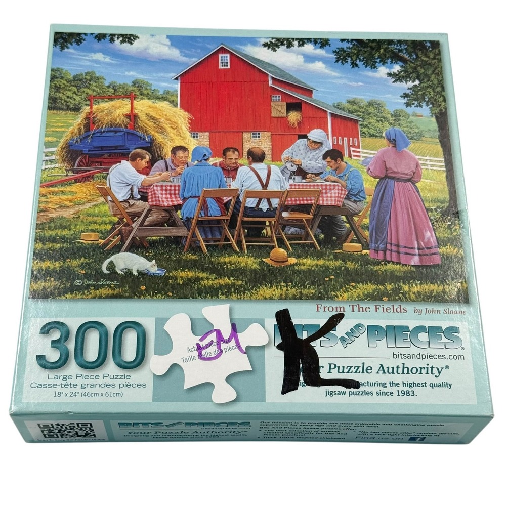 Bits And Pieces From The Fields John Sloane Large Format 300 Pcs Puzzle Complete